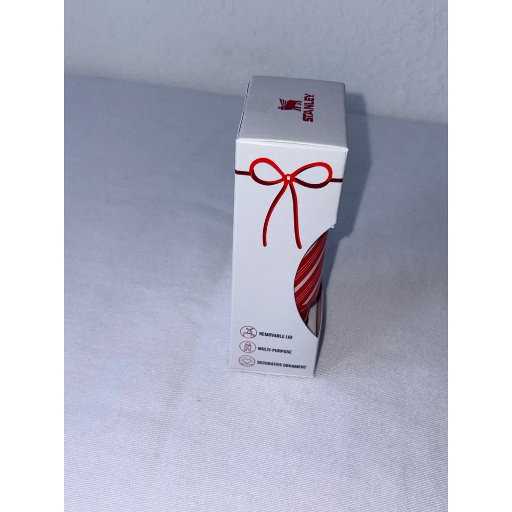 Stanley‎ Quencher H2.0 Tumbler Ornament Keychain Red White Peppermint Stripe NEW